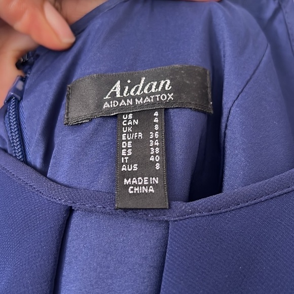 Aidan Mattox Navy Blue Maxi Women’s Dress Size 4 Formal Wear Evening Gown - Picture 7 of 9